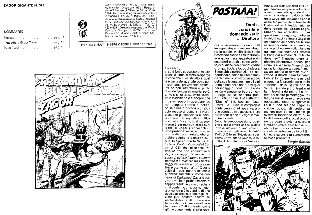 LA CRITICA PUBBLICATA SU ZAGOR